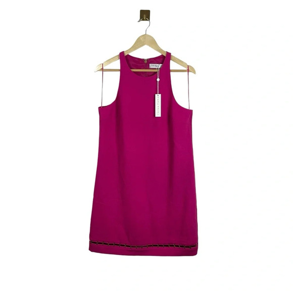NWT Trina Turk Alek Sleeveless Cutout Hem Shift Dress in Pink Size 8 - Picture 4 of 16